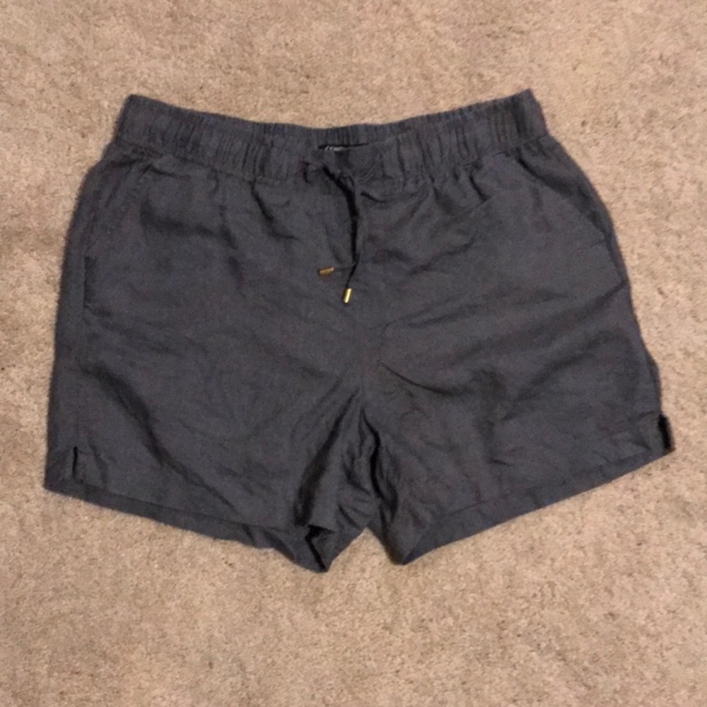 Ellen Tracy Company Dark Gray Linen Shorts L